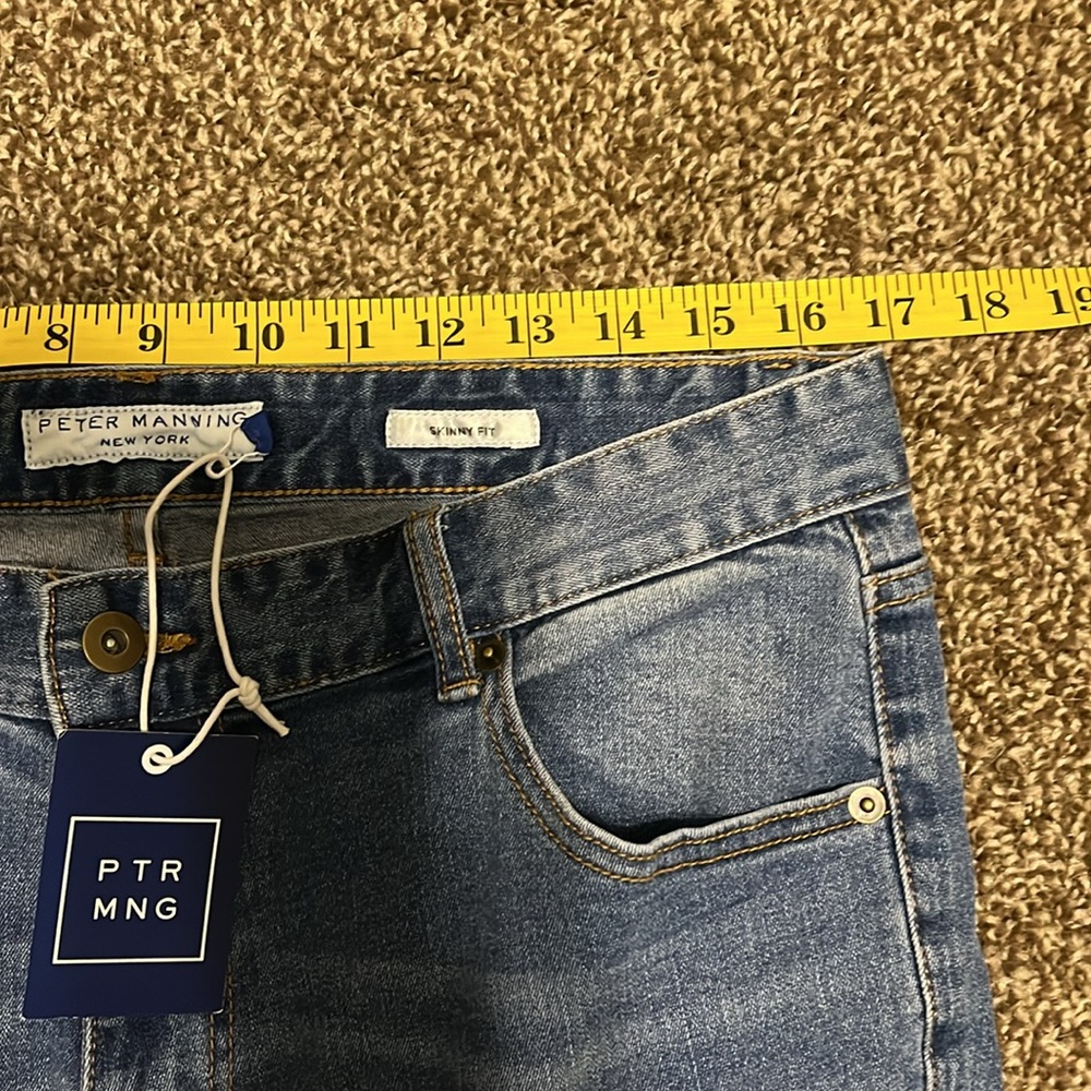 Peter Manning medium wash skinny jeans with stretch 34w-29l - Picture 4 of 6
